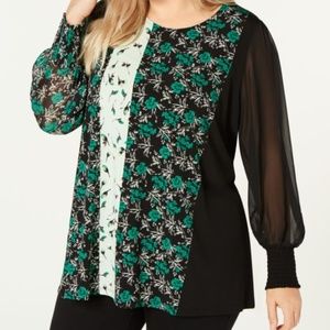 Alfani Plus Size Mixed-Print Tunic